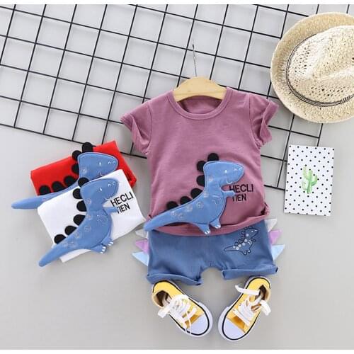 Summer Kids Baby Boys Girls Sets 3d Dinosaur Top+shorts Casual Wear Outfits Set Vestidos De Verano Fashion Baby Clothes
