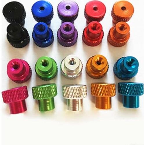 M3 M4 Thumb Nuts Knurled Adjust Through Hole Nut Aluminum alloy Multicolor 4PCS
