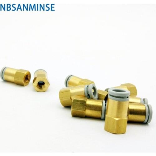 NBSANMINSE 10Pcs/lot PCF M5 1/8 1/4 3/8 1/2 C Female Straight Fitting Plastic Pneumatic Push In Air Fitting for Air Vacuum