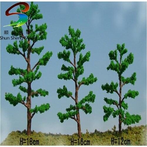 Newest ! 5pcs/Set 12cm-18cm Plastic Model Trees For Railroad House Park Street Layout Green landscape Scene Scenery High Quality