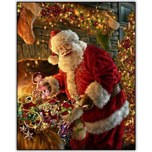 Christmas Decoration 5d Diamond Painting Cross Stitch Kit Santa Claus Picture Full Drill Square Round Diamond Mosaic Embroidery