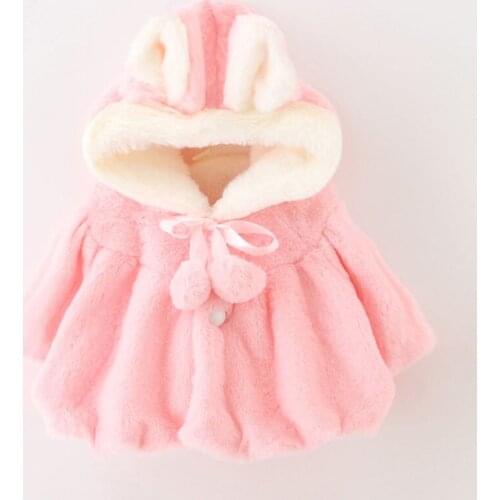 0-3Years/Autumn Winter Baby Girls Jacket Cartoon Cute Soft Plush Kids Coats Thick Warm Infant Outerwear Children Clothing BC1240