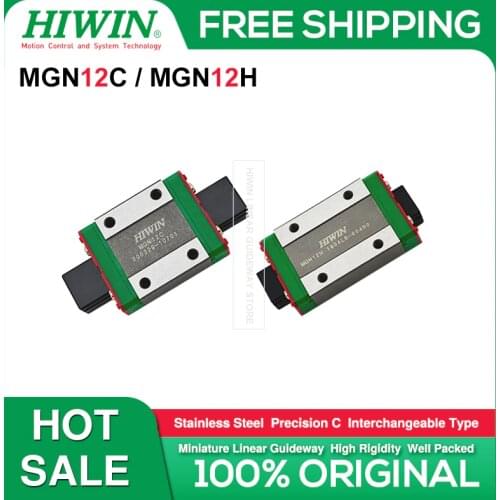 Genuine HIWIN MGN12C MGN12H Stainless Steel Linear Block Slider Carriage For 12mm HIWIN MGN12 Linear Guide Rail