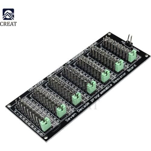 200v Seven Decade Programmable Resistor Resistance Board Module 1R - 9999999R Step 1R 1% 1/2 Watt jumper caps