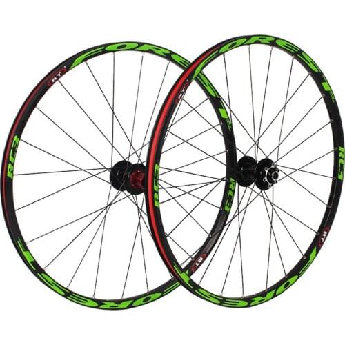 RC3 MTB Mountain Bike 26/27.5inch Wheelset Disc Brake Front 2 Rear 5 Sealed Bearing 120Sound Rim QR Thru-axis Round Spoke Wheels