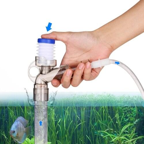 Manual Air-pressing Aquarium Gravel Cleaner Kit Fish Tank Water Changer Sand Washer with 3ft Soft Hose and Water Flow Clamp