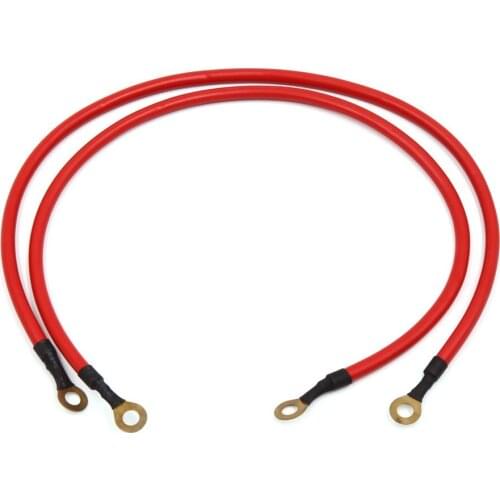 Uxcell 2Pcs 45cm Red Car Battery Ground Wire Electric Conduction Stable Voltage Cable