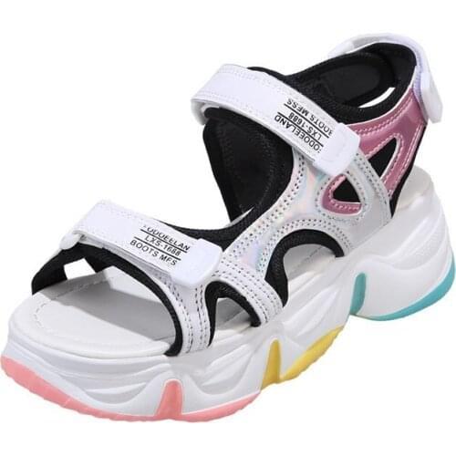 Women New Brand Sandals Home Non-slip 2021 Lady Flat Slippers Plastic Female Girls High Top Cool Garden Shoes Hot Sale Footwear