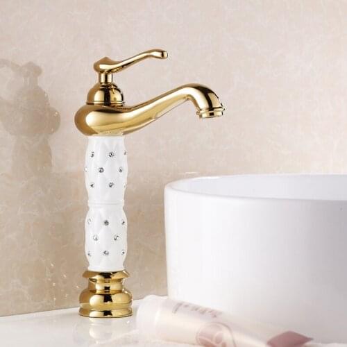 Luxury Basin Faucets Rose Gold Bathroom Faucet Single Hole Cold and Hot Water Tap Wash Basin Faucet Sink Faucet Mixer Taps