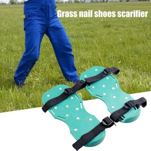 1 Pair Grass Spiked Gardening Walking Revitalizing Lawn Aerator Sandals Nail Shoes Scarifier Nail Cultivator Yard Garden Tool