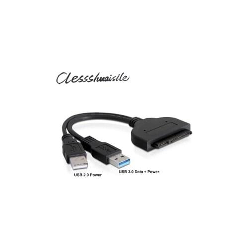 10cm USB 3.0 to SATA 22Pin 2.5" Hard disk driver Adapter With extral USB Power cable