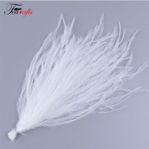 100Pcs/Bundle 10-18Cm Ostrich Feather Tassel For Crafts Real Plumes Clip In Hair Extensions Handiwork Decoration Feathers Plumas