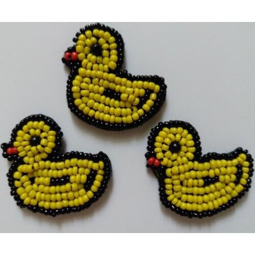 3pcs/lot duck Rhinestone beaded patches for Clothing Sew on Sequin Applique decorative parches for clothes bag