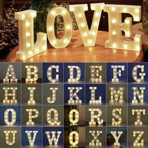 3D LED Night Lamp 26 Letter English A-Z Marquee Sign Alphabet Light Wall Hanging Lamp Indoor Decor Wedding Party LED Night Light