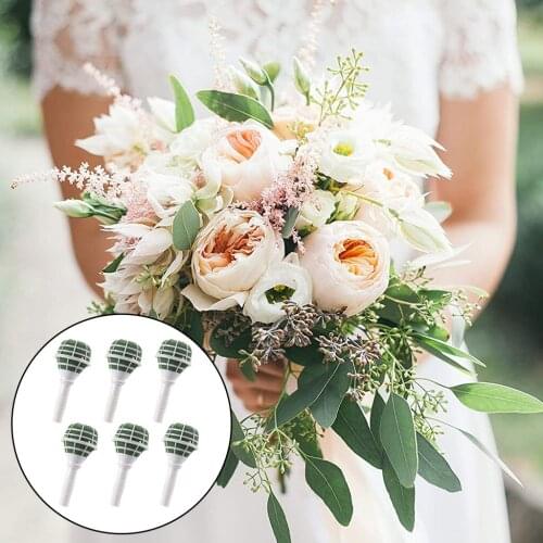 6x Bouquet Holder Flower Bouquet Holder Bride Handle Wedding Bouquet Supplies Green Foam Handle DIY