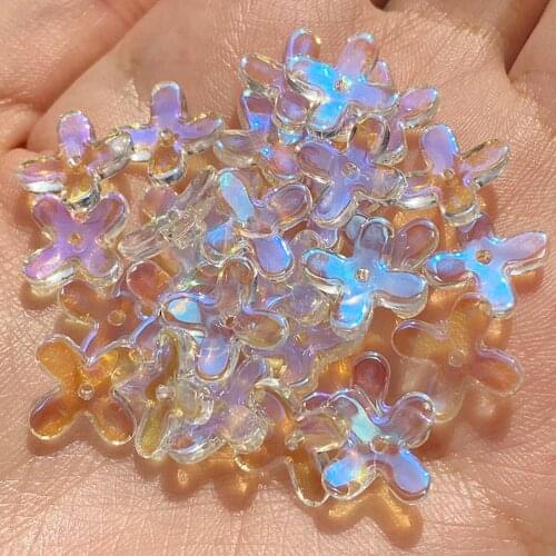 AB Colors Osmanthus Flower Czech Lampwork Crystal Glass Spacer Beads For Jewelry Making Diy Needlework Bracelet Necklace Hairpin