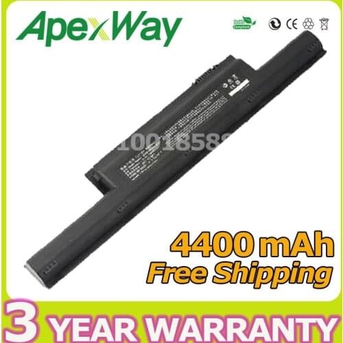 Apexway 4400mAh Laptop Battery E500-3S4400-B1B1 For HASEE K500A K500B-i7 D1 for ADVENT NIWILL