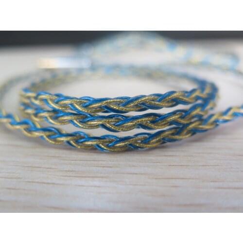 F46 6N OCC Litz 8-Core Braided Silver-Plated Copper Litz Upgrade Finished Earphone Cable 3.5mm/2.5mm/4.4mm...to 0.78mm