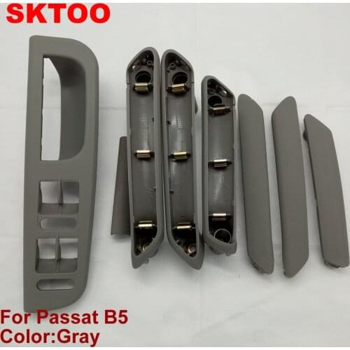 SKTOO SET Gray car interior door handle armrest and window switch Panel FOR VW Volkswagen passat B5