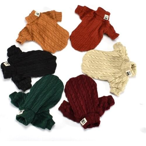 Fashion Pet Turtleneck Knitted Crochet Sweater Dog Cat Clothes for Small Puppy Dogs Pet Clothing Coat