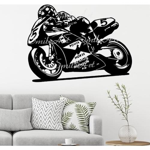 Cartoon Motorcycles Wall Sticker Pvc Wall Stickers Wall Art Wall Paper For Living Room Home Decor Wall Art MURAL Drop Shipping
