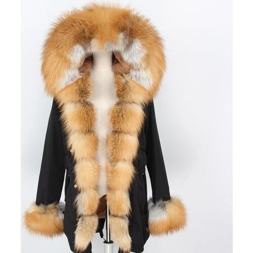 Mao Mao Control 2020 New Fox Fur Park Warm Casual Faux Fur Lined Jacket Coat