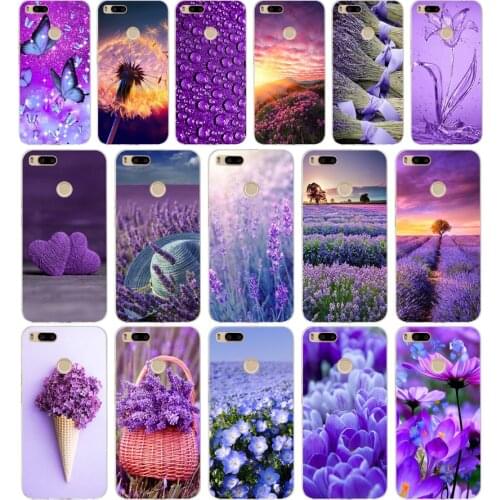 349FG Simple lavender Purple flowers Soft Silicone Tpu Cover phone Case for xiaomi redmi mi 8 A1 A2 lite