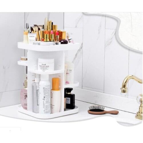 1PC DIY 360 Degree Rotation Transparent Acrylic Cosmetics Storage Box Makeup jewelry skin care product Storage Organizer OK 0682