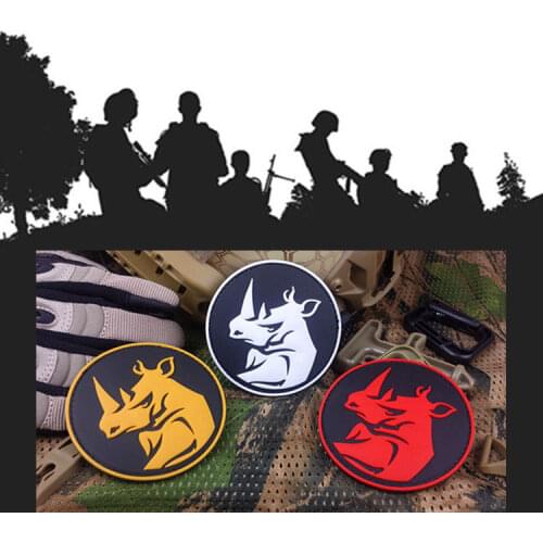 RHINO SNIPER HUNTER TACTICAL ARMY AIRSOFT 3D PVC RUBBER PATCHES USA ISAF ARMY MILSPEC SWAT BADGE PATCH