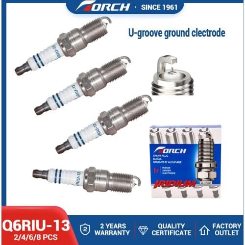 Pack of 2-8) TORCH U-Power Spark Plug Q6RIU-13 Iridium Candles Reach 17.5mm Hex Size 16mm Gap 1.3mm
