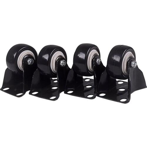 Heavy Duty 616 lb Black 2.0 Inch Dia Polyurethane Fixed Castor Wheels Trolley Furniture Caster Pack of 4