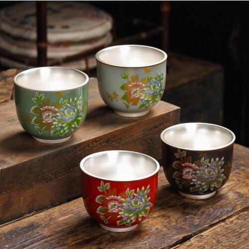 NEWYEARNEW 1piece Retro Ceramic Tea Wine Cup Set Accessorie Tableware Wedding Business Gift