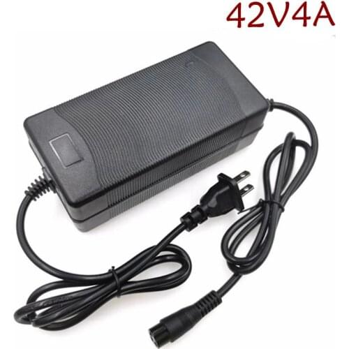 Electric Bicycle Lithium Battery Charger, 42V 4A Lithium Battery Charger for 36v Electric Scooter, 3 P Connector, GX16 Plug