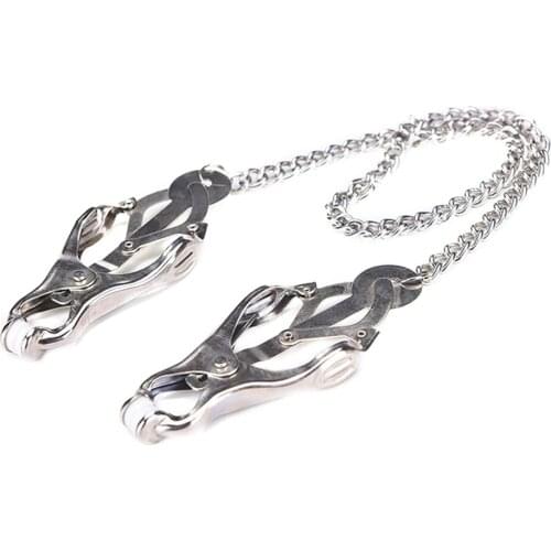 Women Metal Chain Nipple Clamp Slave Nipple Clip Fetish Toy Send To Costumer For Wedding Gift Exotic Accessories