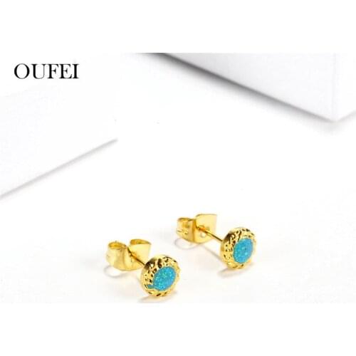 OUFEI Korean Earrings Set Stainless Steel Jewelry Woman Small Stud Earrings For Women Fashion Jewelry Accessories