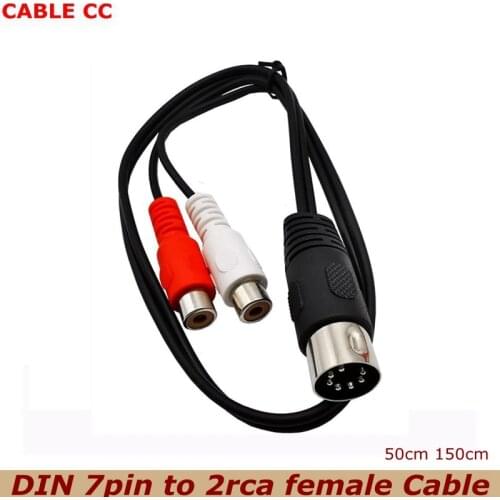 7-pin DIN 7pin revolution 2RCA lotus mother vintage audio equipment adapter cable 7 Pin Din male