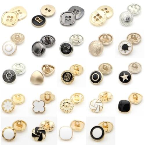 10pcs/lot Shirt Button Metal Shirt Sweater Button Men and women Black White Shirt Chiffon Button Spring/Summer Cardigan Button