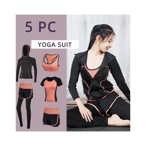2/3/4 Pc New Womens Yoga Clothing Set Fast Dry Sports Running Fitness Bra+T-shirts+Leggings+Shorts+Coat Yoga Sweat Clothing
