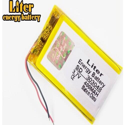 3.7V,400mAH,303048 polymer lithium battery for 303048 plug GPS,mp3,mp4,mp5,dvd,bluetooth,model toy Lithium polymer battery