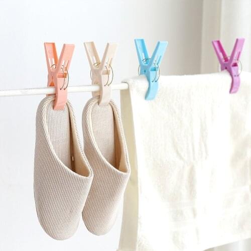 4 pcs Laundry Clothes Pins Plastic Hanger Clips Towel Clothes Pegs Clothespin Sunbed Sheet Drying Beach Accessories