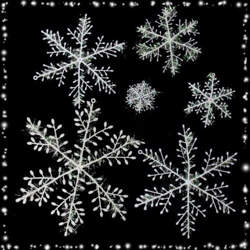 5bags Christmas Decor Supplies White Snowflakes Ornaments Gadgets Tool Christmas Tree Accessories Festival Party 15/30pcs