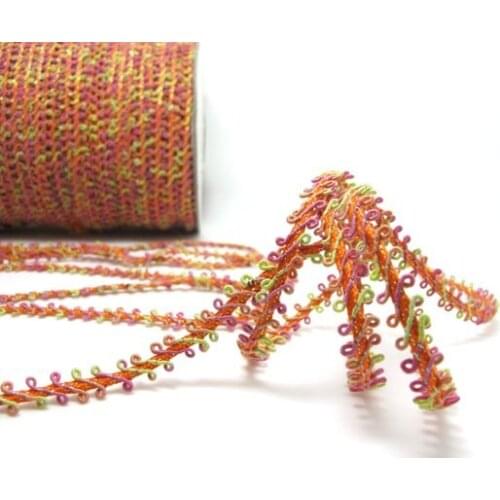 5 Yards 3/8 Inch Colorful Picot Edge Trim|Loop Ribbon|Ombre|Embellishment|Decorative Trim|Rainbow Color|Braid Trim
