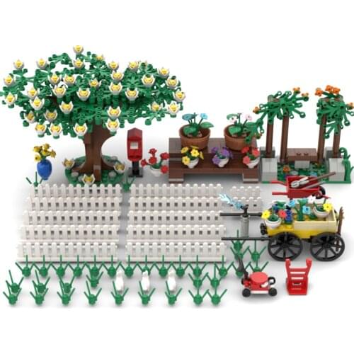 588+Pcs Home Garden Urban Street View Series Small Particle Building Blocks Model Set Assembly Toy
