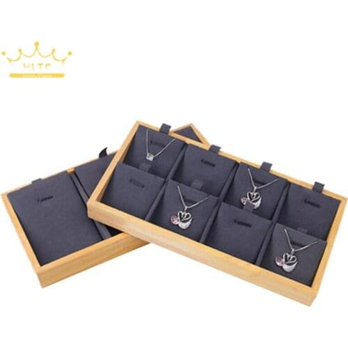 Bamboo Necklaces Pendant Display Tray Storage Rack Pendant Display Organizer Jewelry Pendant Display Jewelry Counter Display