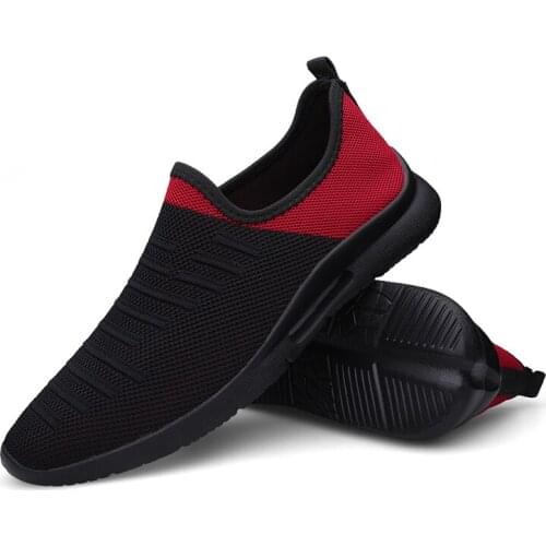 Fish bone Running Shoes Mens Sneakers Slip-on Comfortable Non-slip Wear-resistant Lightweight Men Sports Shoes