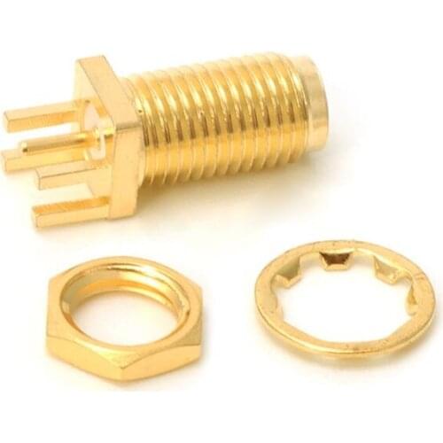 Free shipping 120PCS End Launch PCB Mount Mount SMA Female Jack Straight RF Connector Adapter