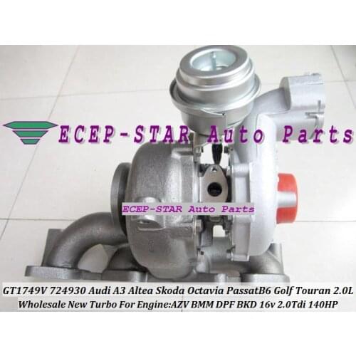 Free Ship GT1749V 724930 724930-0004 03G253010J 03G253014H Turbo For AUDI A3 SKODA VW Passat B6 Golf Touran AZV BMM BKD 2.0L TDI