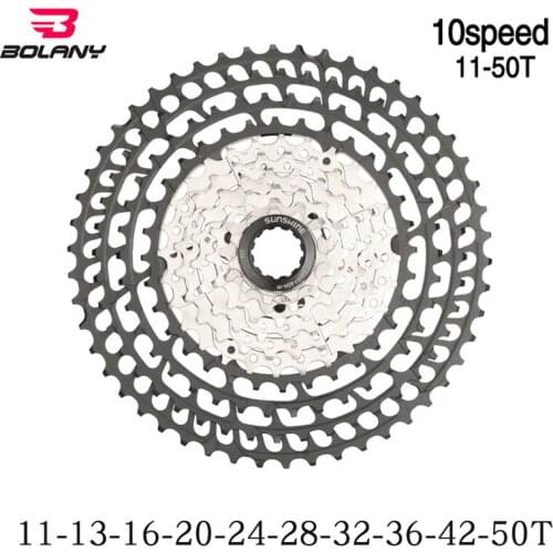 BOLANY 10 Speed Cassette MTB 11-50T Mountain Bike Freewheel 10S Competition-level Ultralight 376g Flywheel Cog 50T Hollow