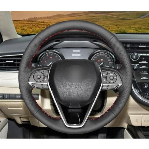 For Toyota Corolla RAV4 Avalon 2019-2020 Camry 2018-2020 Black PU Artificial Leather Steering Wheel Covers car accessories