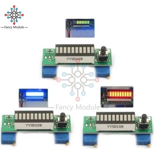 Electronic Diy Kits LM3914 Display Board 3.7V Lithium Battery Capacity Indicator Module LED Power Level Tester 12V Li-lion Lipo